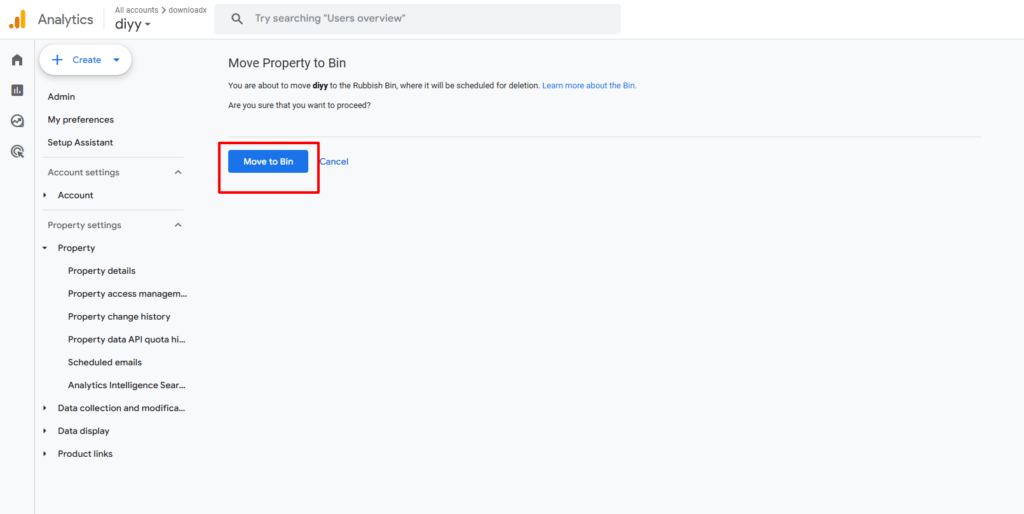 How to delete Google Analytics 4 property